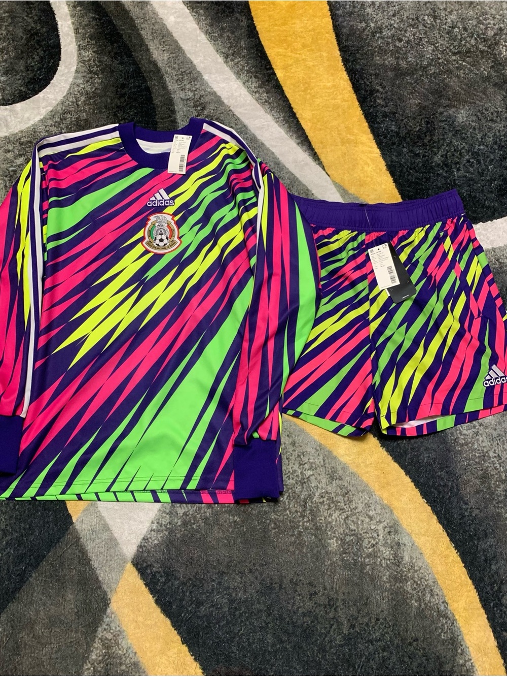 Adidas Mexico Soccer Jersey And Shorts Kit Sample Brand New
